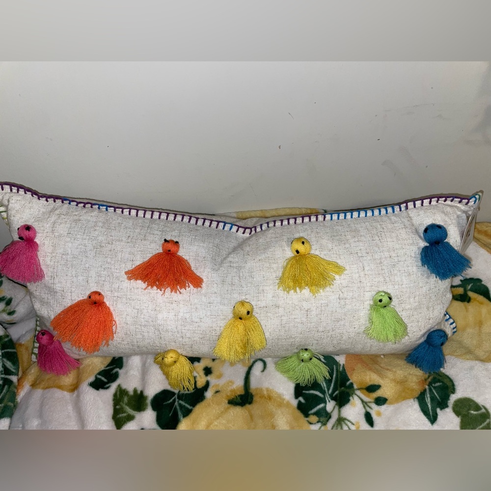 Halloween Ghost tassel pillow
